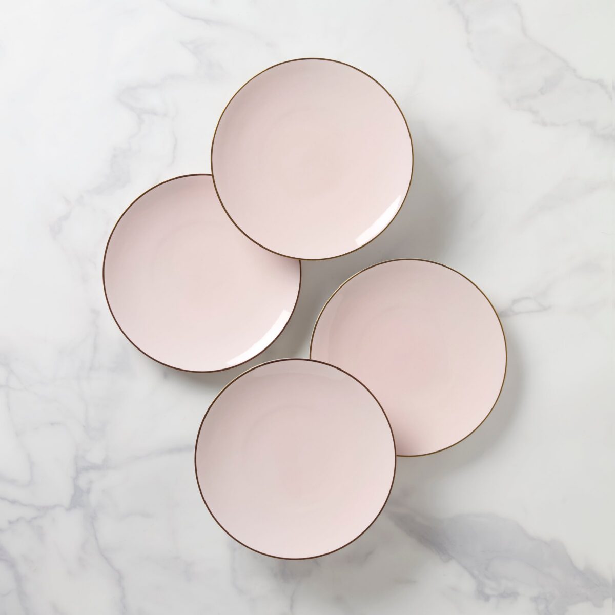 White Ribbed Accent Decorative Plates, Set of 4