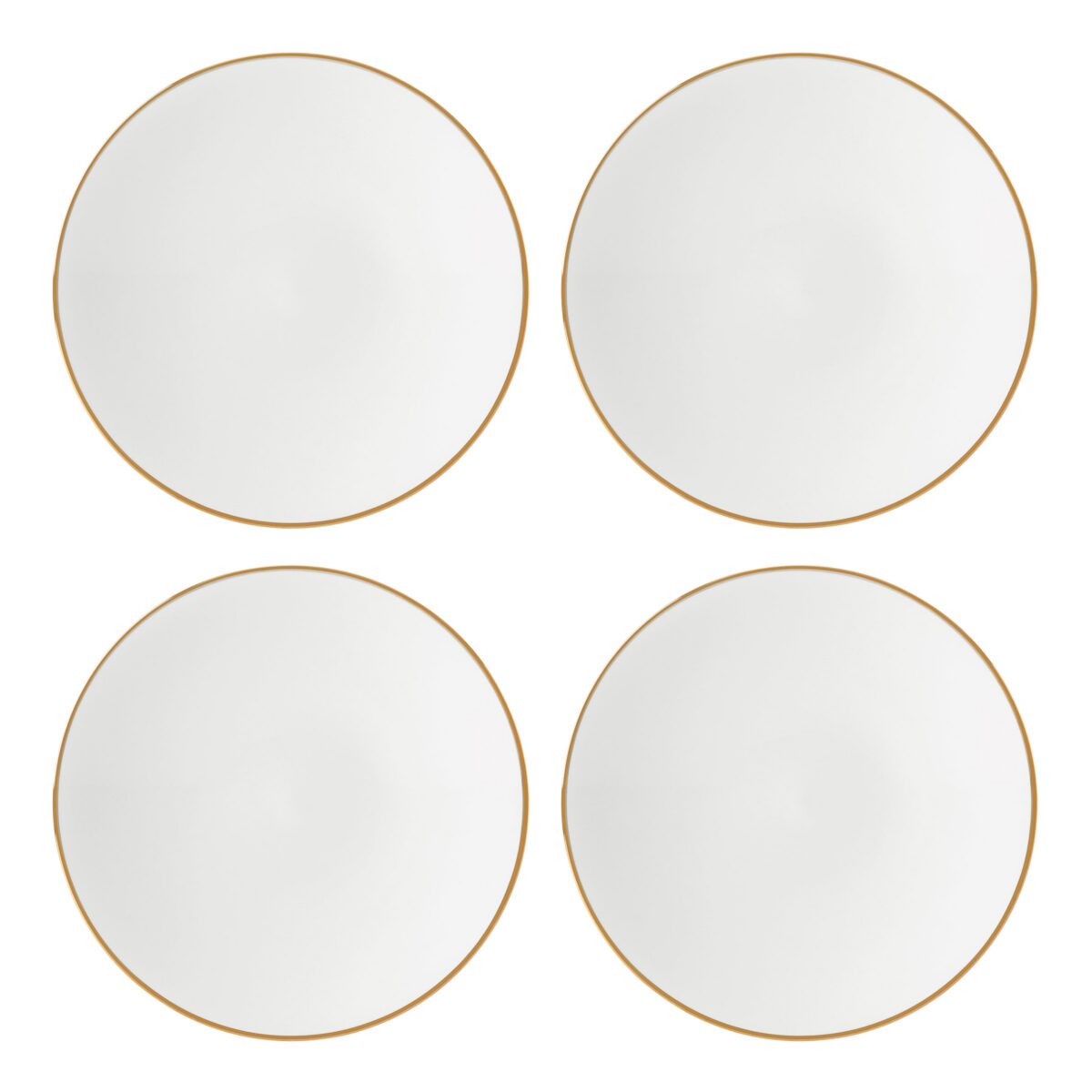 White Ribbed Accent Decorative Plates, Set of 4