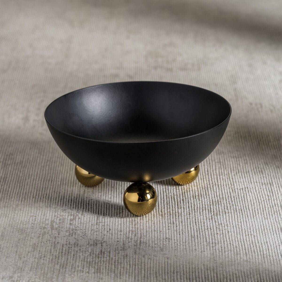 Black Condiment Bowl with Gold Feet